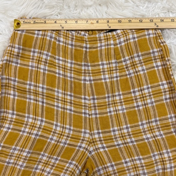 Reformation Linen Plaid Pants in "Cher" Yellow Sz 6 - Picture 10 of 11